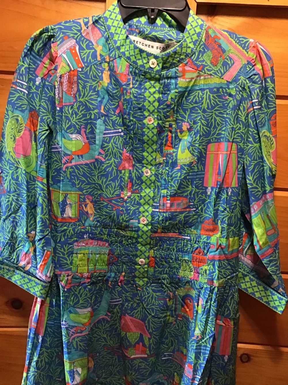 Gretchen Scott Designs Blue Multicolor Printed Maxi Dress - Picture 4 of 7